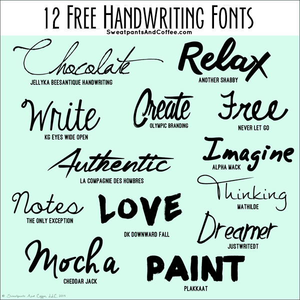 free handwriting fonts for mac os x